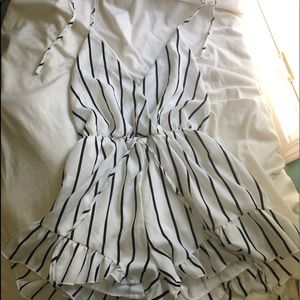 White and black romper